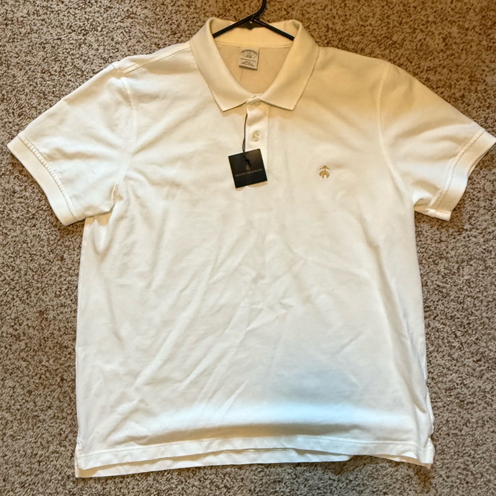 Brooks Brothers Men's White Performance Polo Size 2XL